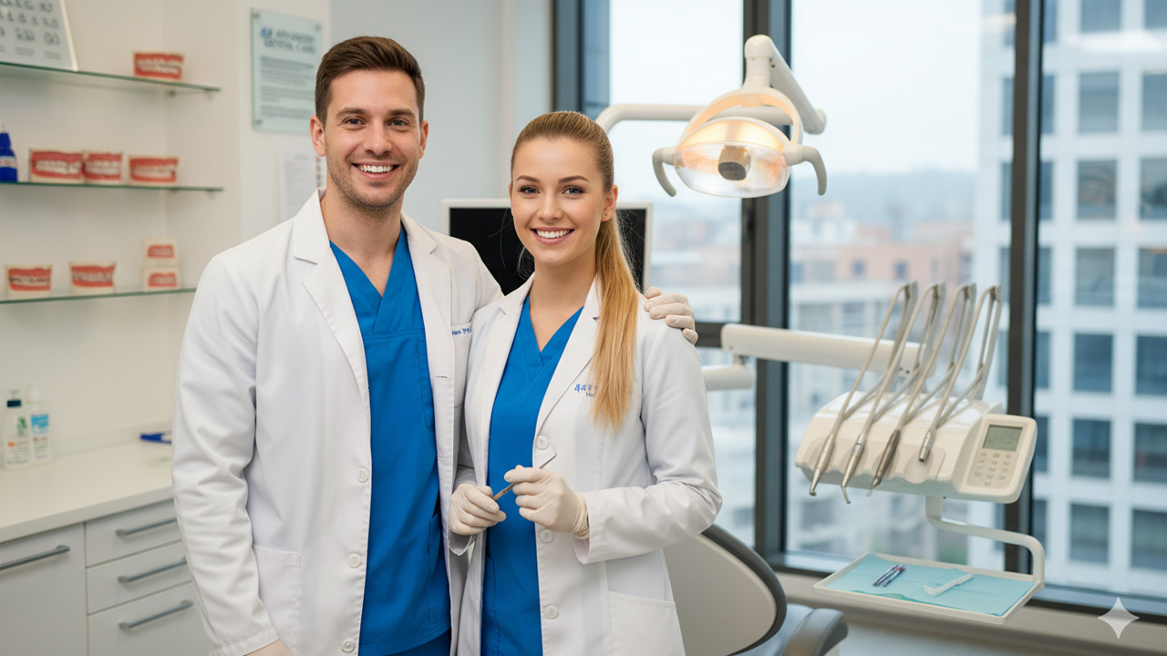 Two doctors posing for a photo